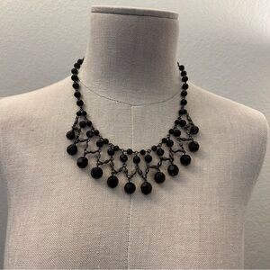 Carolee Black Faceted Bead Bib Statement Necklace